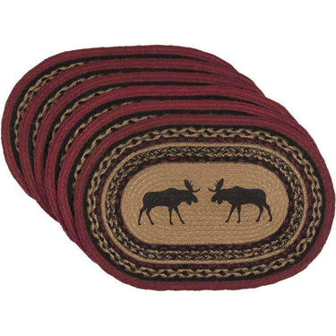 Cumberland Stenciled Moose Jute Braided Placemat Set of 6 - The Fox Decor